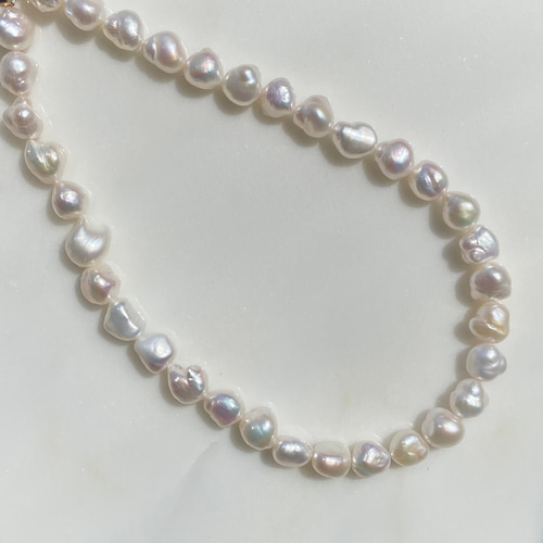 バロックパール✨淡水パールネックレス✨ショートネックレス✨38〜44cm