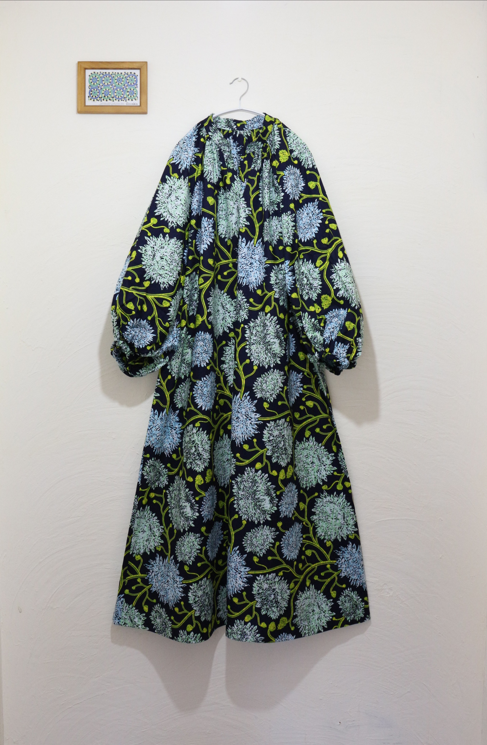 アフリカ布　マキシ丈ワンピース