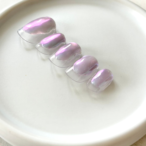 ネイルチップ うるうるニュアンスネイル パープル 3D ぷっくり 立体 紫