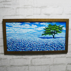 油絵 絵画 【白と青い花】 絵画 HR 通販 13363219｜Creema