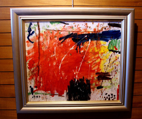 抽象油彩画 『火事と栄誉礼』 抽象画 現代アート「彩－赤1」 F10号 油彩の抽象画 その他