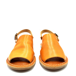 【grow naturally】ハンドメイド栃木レザーサンダル　キャメル 4枚目の画像