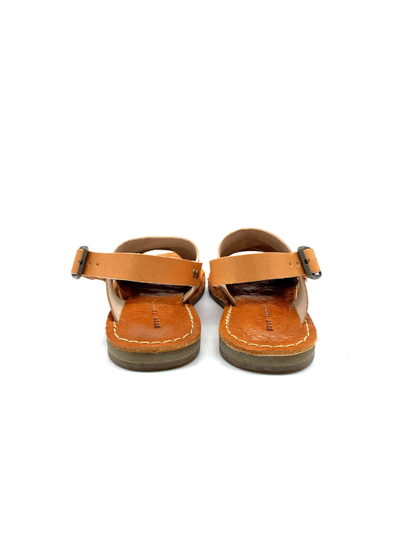 【grow naturally】ハンドメイド栃木レザーサンダル　キャメル 3枚目の画像