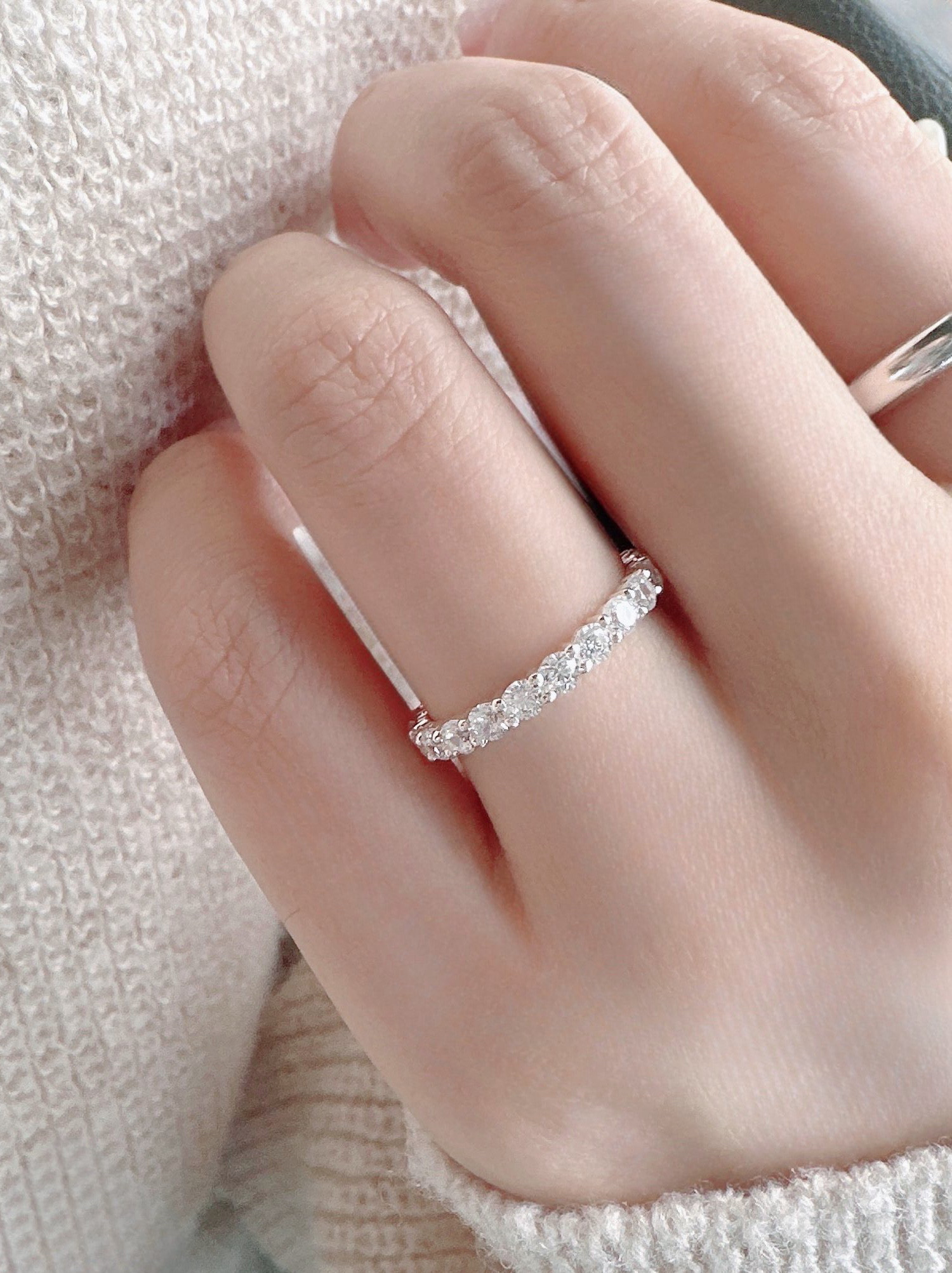 [新作]上品なCZダイヤエタニティリングsilver925R4410