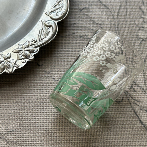 フランスアンティーク Muguetのミニグラス リキュールグラス