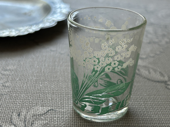 フランスアンティーク すずらん　リキュールグラス フランスアンティーク Muguetのミニグラス リキュールグラス