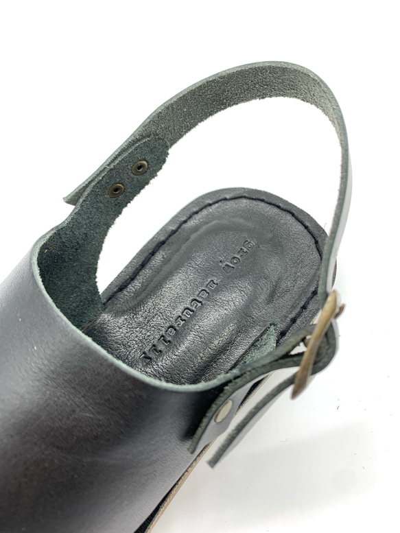 【grow naturally】ハンドメイド栃木レザーサンダル　ブラック 6枚目の画像