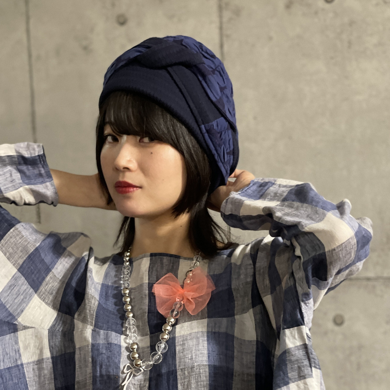 リバーシブルヘアターバンドットJQ<NB>