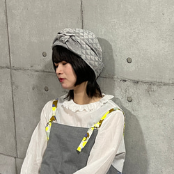 リバーリバーシブルヘアターバン幾何<GY> 3枚目の画像