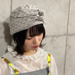 リバーリバーシブルヘアターバン幾何<GY> 4枚目の画像
