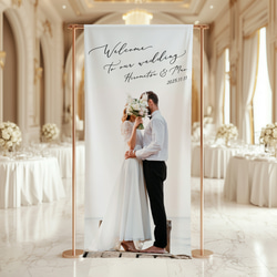 選べる４種のデザイン！ウェディングタペストリー ポール＆紐付き 2枚目の画像