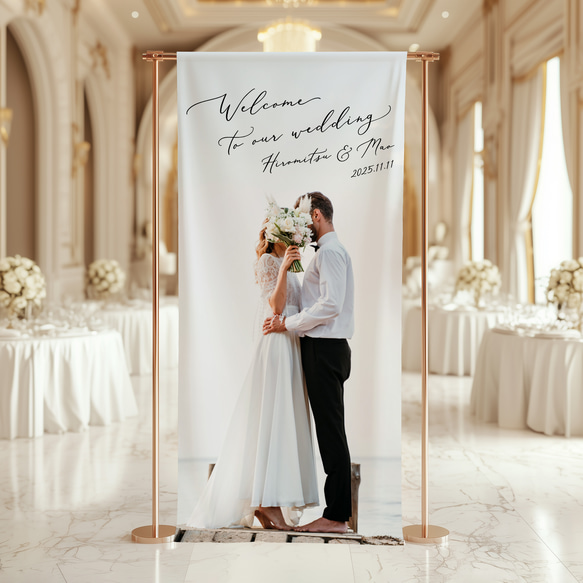 選べる４種のデザイン！ウェディングタペストリー ポール＆紐付き 2枚目の画像