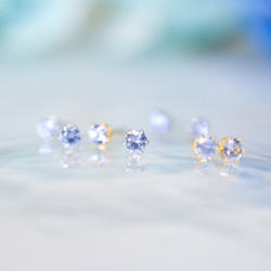 【小さなブルーサファイアの一粒スタッドピアス】青 / 3mm / 天然石 / つけっぱなしok 8枚目の画像