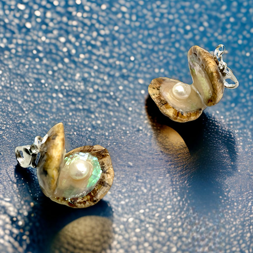 アコヤガイのパールチャーム ハンドメイド 淡水パール 面白い チャーム  