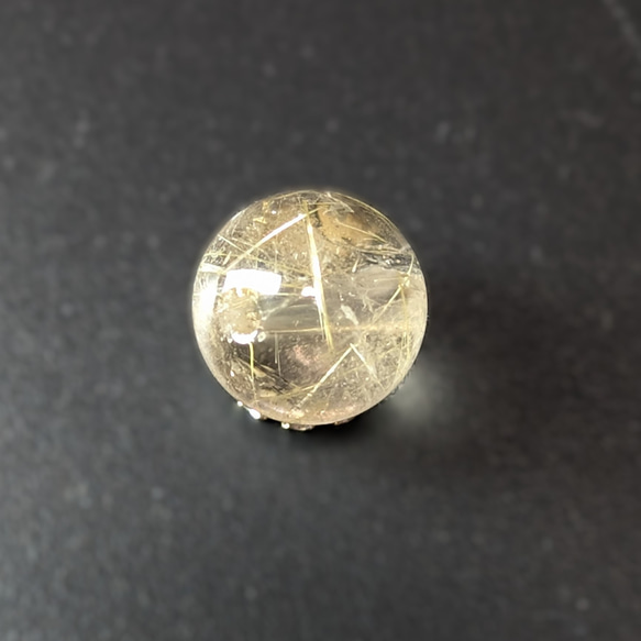 ゴールドルチルクォーツ 10ミリ 1粒売り 貫通穴あり 最強水晶 エナジー