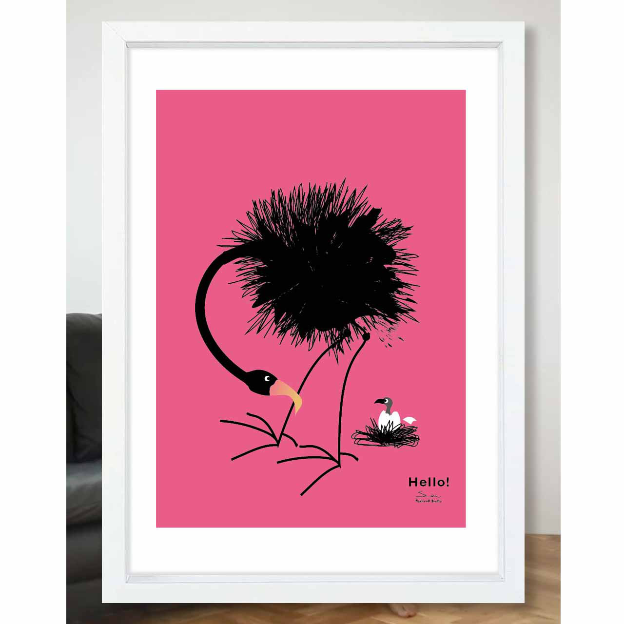 Heiio!  鳥　お気に入り9600件突破　イラスト　ポスター　アートポスター　アート/sei検索新着順　3265