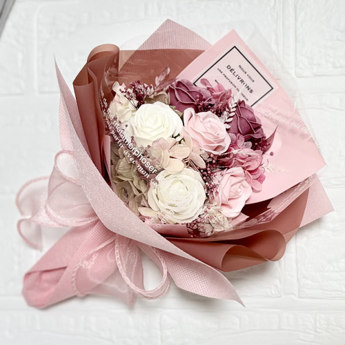 くすみピンクの花束 ソープフラワー アートフラワー ++Tiny++ 通販