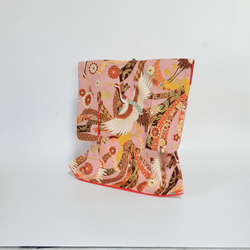 和飾り 『ミニ着物 金彩鶴熨斗』ピンク 衣桁付 その他インテリア雑貨