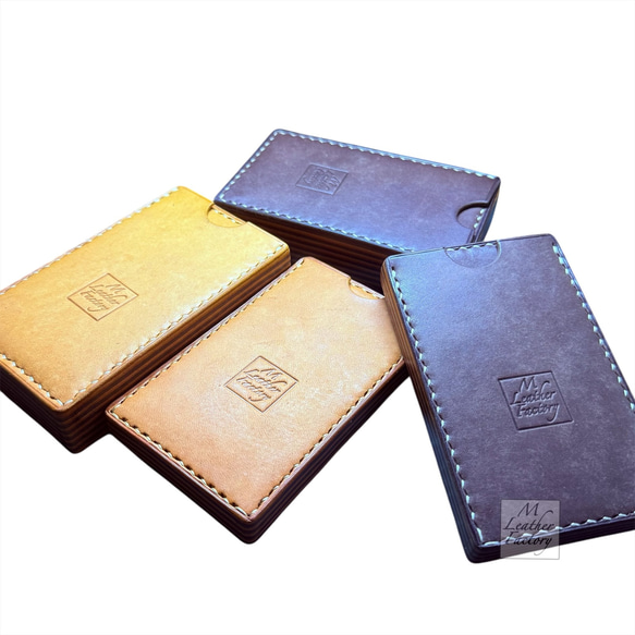 New：【積革】極厚トレイ型積み革カードケース 4枚目の画像