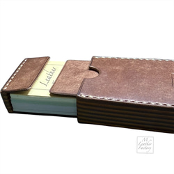 New：【積革】極厚トレイ型積み革カードケース 2枚目の画像