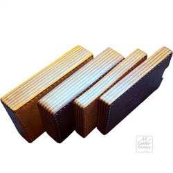 New：【積革】極厚トレイ型積み革カードケース 3枚目の画像