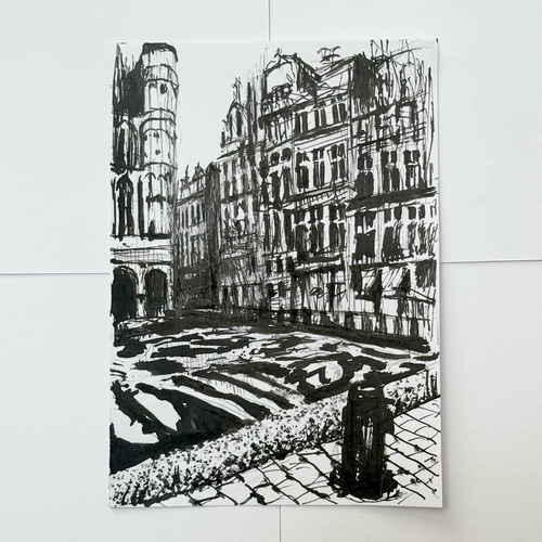 ヨーロッパ風景画 ペン画 絵画 enji 通販 19261955｜Creema