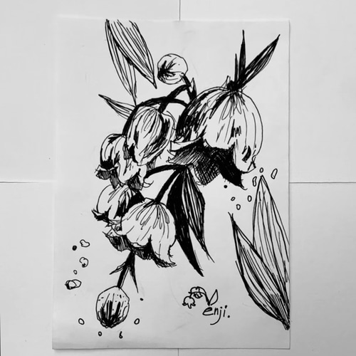 鈴蘭 ペン画 B5サイズ 絵画 enji 通販 19261989｜Creema(クリーマ