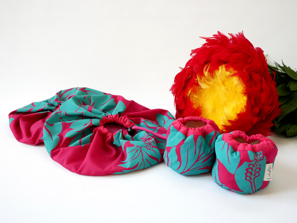 ウリウリケース バッグ ピンク×モンステラ・レイ ウリウリケース