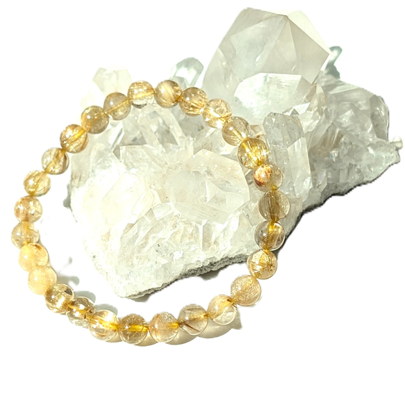 至高の装身具 タイチンゴールドルチルバングル ブラジル産 金針水晶