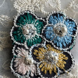 レア＊wolf＆flower、オオカミさんブローチ〇ミナペルホネン ブローチ