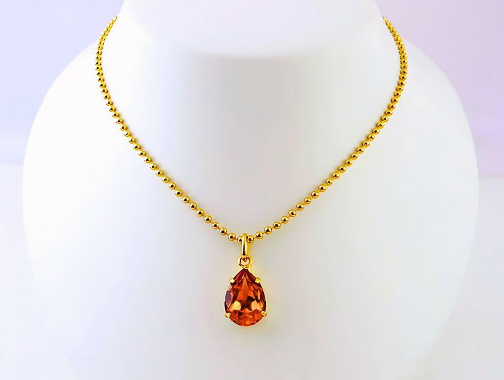 【PRIVILEGE】「ゴーティGOTEE」フランス製　幸運を運ぶシトリンの輝きが、あなたの胸元にそっと微笑む。