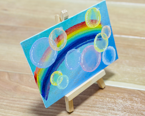 ワオキツネザル アクリル絵の具 キャンバス オリジナル