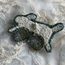 レア＊wolf＆flower、オオカミさんブローチ〇ミナペルホネン ブローチ