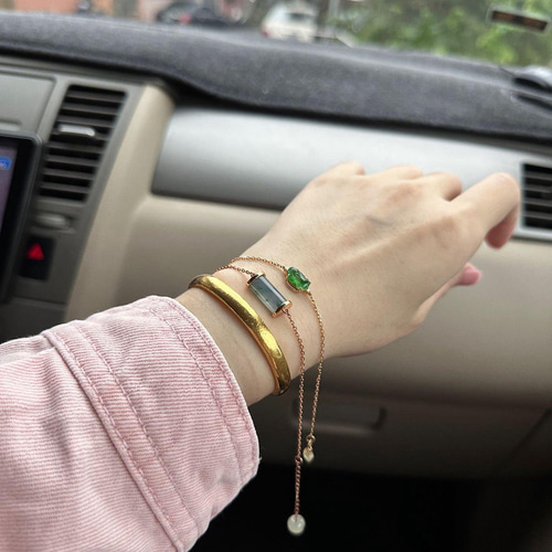 翡翠 18K ポリッシュ アイスパープルフラワー サドルブレスレット 14.2