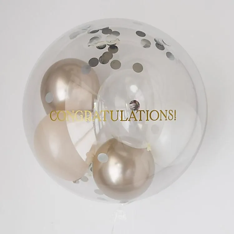 BIG 44cmバルーン【シャンパンホワイト】Lサイズ★誕生日・1/2・お祝い・結婚式｜文字デザイン・メッセージ選べます