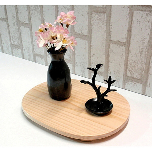 桧(ひのき) 飾り台・花台 楕円型 / 木製雑貨 その他インテリア雑貨