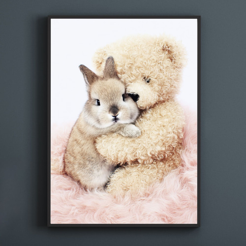 くまのぬいぐるみ - ネザーランド・ドワーフ・ラビット】うさぎ