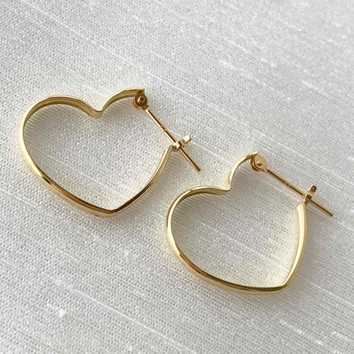 K18刻印あり　ハートフープピアス 楽天市場】18金 K18 ピアス オープン ハート フープ レディース