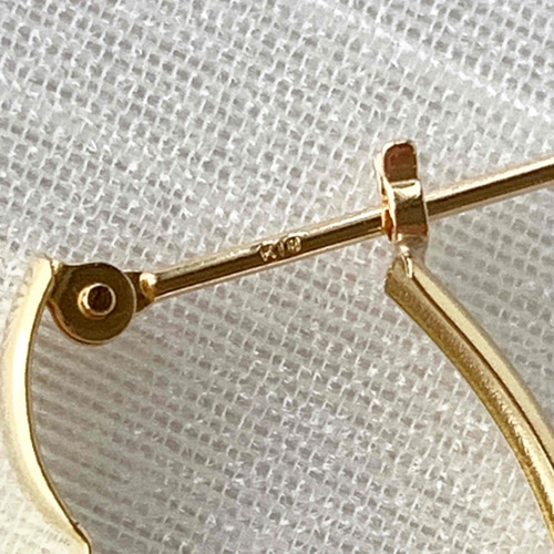 18金【2×16mm ハートフープピアス 大】ゴールド K18刻印入 新品 18金【2×16mm ハートフープピアス 大】イエローゴールド K18刻印入