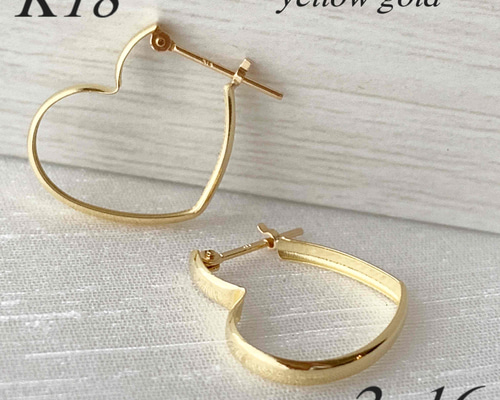 の*ん様 K18 750 刻印　ゴールド　フープピアス K18 18K ピアス フープ フープピアス 18金 ゴールド ツイスト S