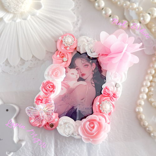 硬質ケース トレカケース ホイップデコ オーダー オーダーページ トレカケース 硬質ケースデコ ホイップデコ ピンク 【No.135】あいすあらもーど　ピンク　ホイップデコ トレカケース