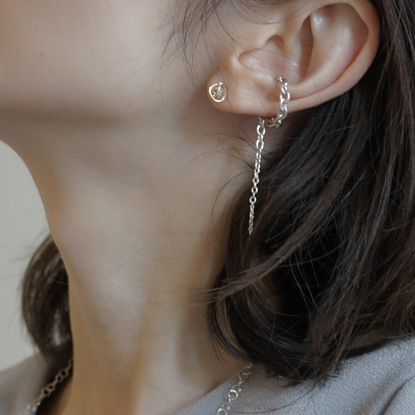 Chain ear cuff sv925 チェーン イヤカフ