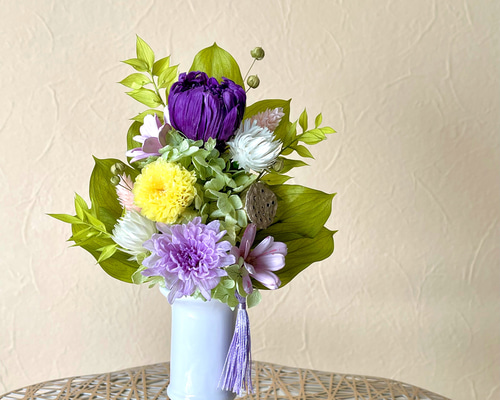 Newカラー登場！プリザーブドフラワーの仏花/お供え花 【爽S