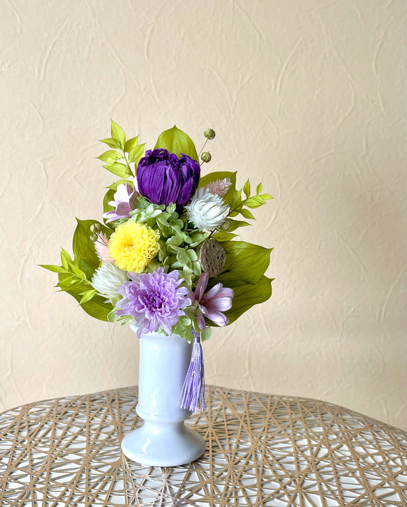 Newカラー登場！プリザーブドフラワーの仏花/お供え花 【爽S