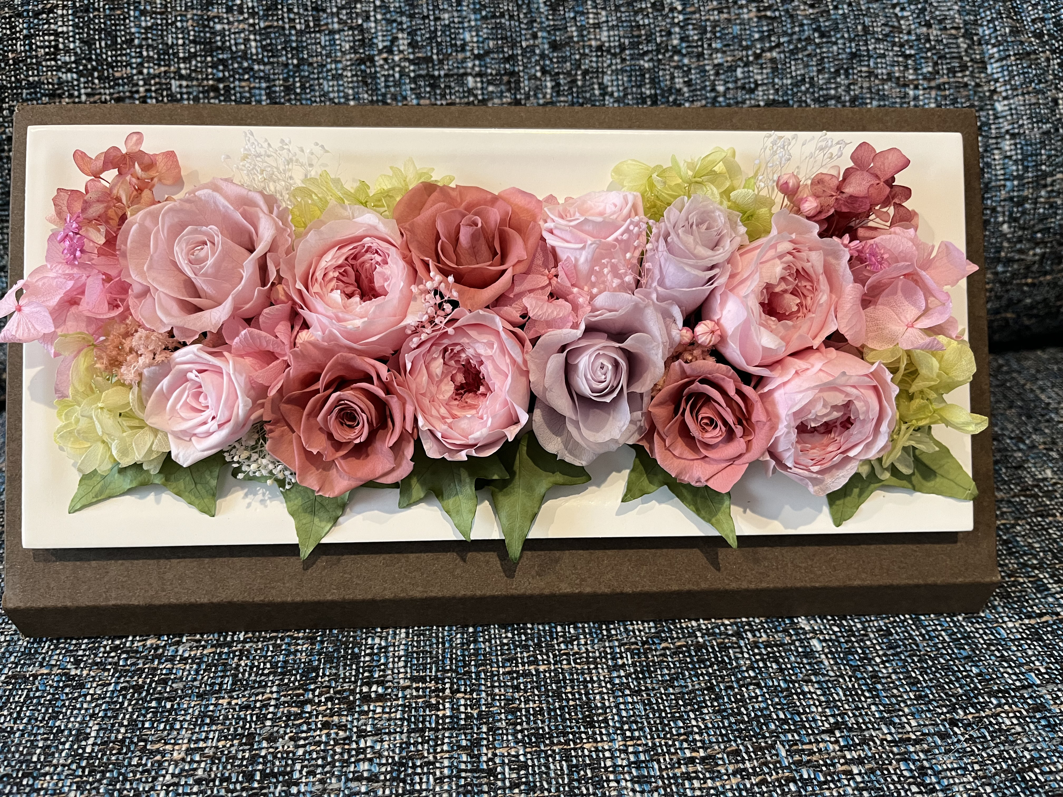 【ウェディング　両親贈呈に】フレームアレンジ　ケース入り　ピンク　母の日　開店祝い　お祝い　結婚式