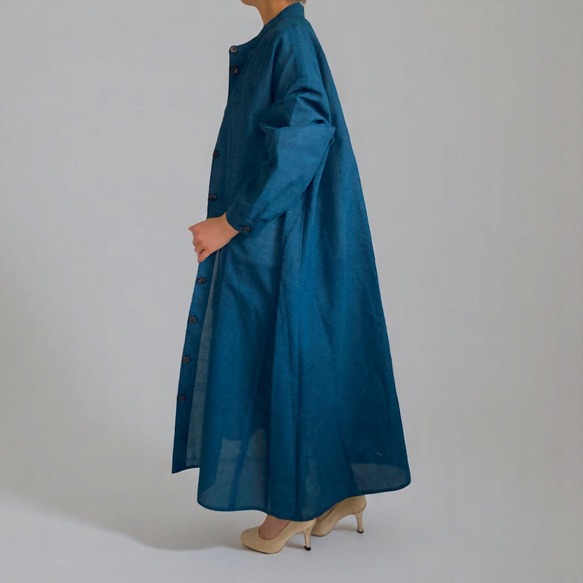 爆買いしたくなる XL,反物から,一点物,白山織,ロングシャツ,着物リメイク ワンピース