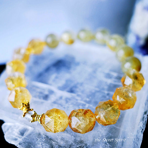 満たされる】シトリン ルチルクォーツ ペタライト ブレスレット（17cm  