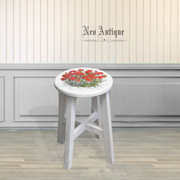 イギリス アンティーク 家具 スツール 木の椅子 花台 ペイント 4479e イギリス アンティーク調 ウッドスツール/木製椅子/家具/店舗