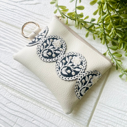 インド刺繍リボン フェイクレザー ミニポーチ ポーチ sunnyshell