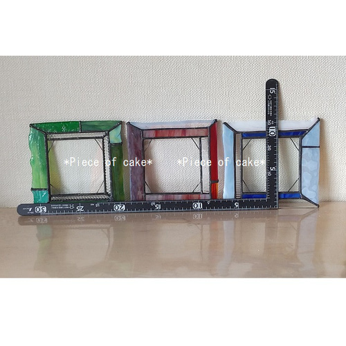 フォトフレーム ステンドグラス オブジェ ステンドグラス ＊立葵のフォトフレーム＊ フォトフレーム・写真立て